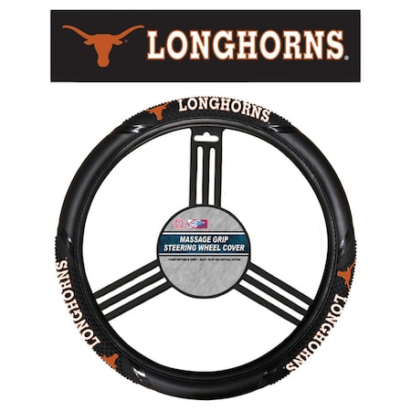 Fremont Die 2324556667 NCAA Texas Longhorns Steering Wheel Cover - Massage Grip Style